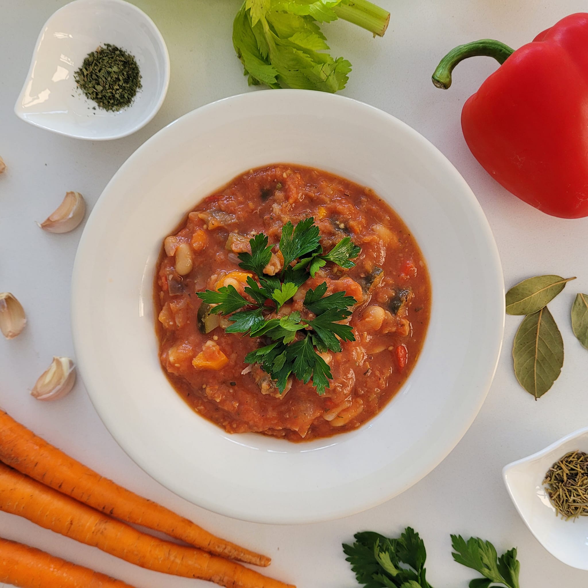 Hearty Vegetable & Cannellini Bean Stew (Oil-Free)